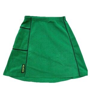 Melanzana Micro Grid Skirt Women’s Extra Small XS Tall Green Pocket Made In USA